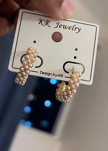 Pearl Hoop Earrings💎