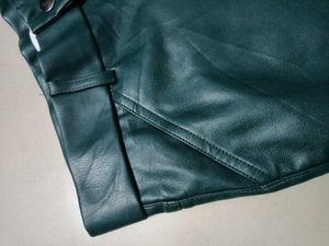 Green Faux Leather Pants Free Size for 30 32 34