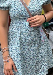 Floral Mini Dress with Tie