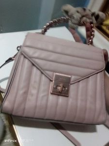Blush Pink Quilted Crossbody Bag