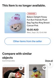 Bakers Delight Flossy Fun Bun Friends Plush Bag Ta