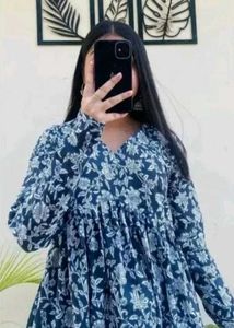 Floral Print Blue Top