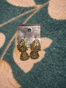 Gold Jhumka Earrings
