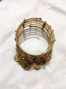 Golden Coin Charm Bangle Set