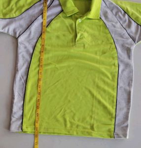 Lime Green &amp; Gray Polo  T Shirt