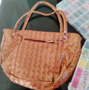 Vintage Brown Floral Tote Bag