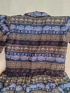 Blue Patterned peplum top