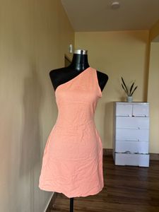 Peach One Shoulder Dress