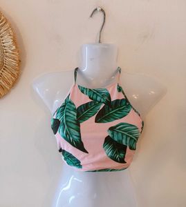 Tropical Palm Print Beach Top