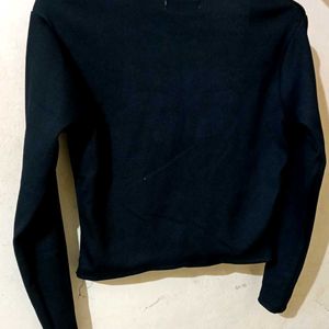 Black Long Sleeve Square Neck Top