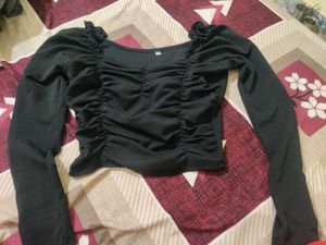 Black Ruched Top