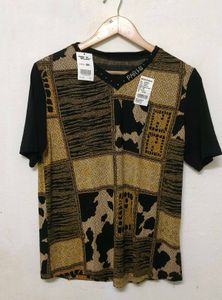Trebdy New Paris Print Tee For Women