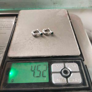 925 sterling silver Garnet Moissanite Hoop Earring