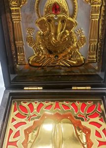 Ganesha &amp; Paduka gold&amp; silver plated showpiece