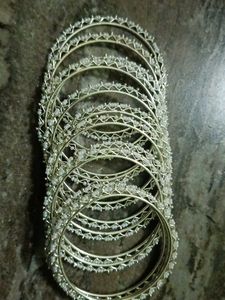 White Pearl Earrings And Bangles