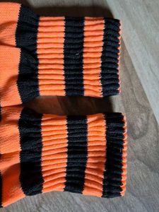 Striped Orange &amp; Black Socks