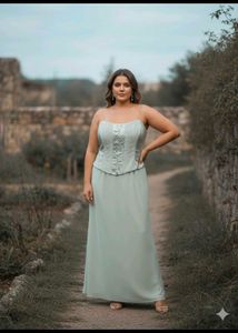 Elegant Mint Green Corset Dress