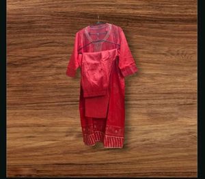 Red Embellished Kurti