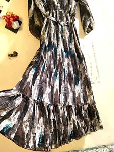Boho Chic Watercolor Maxi Dress