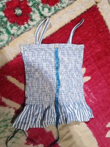 Striped Blue and White Top