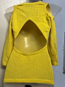 branded Yellow Knit winter Top