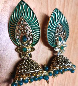 Green Jhumkas