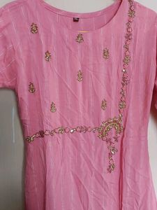 Pink Embroidered Kurti