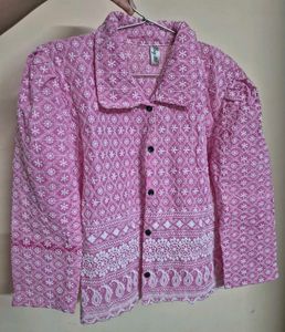 Pink Embroidered Jacket/Top