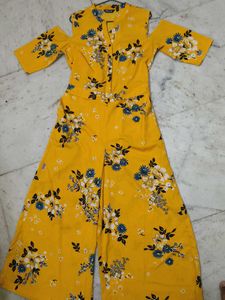 Floral Print Yellow Jumpsuit