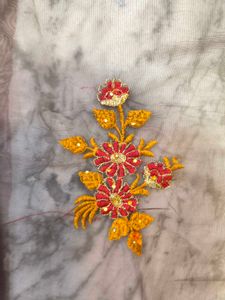 Elegant Yellow and Brown Embroidered Saree