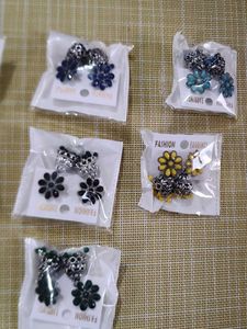 Flower Earrings Bundle - 6 Pairs