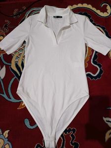 White Collared Bodysuit