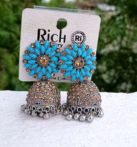 Earrings for women fashion jhumka oxidised Silver