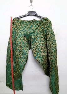 Banarasi Jacquard Green Floral Dhoti Salwar