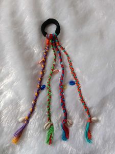Braided Hair Tie with Shells