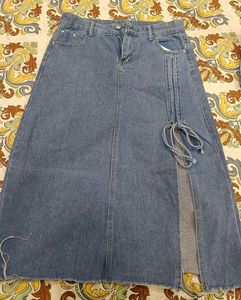 Denim A-Line Skirt korean
