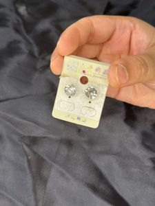 Blue Jhumka Earrings and silver stoned stud