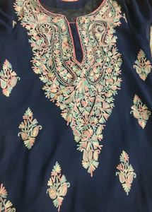 Blue 💙 Enbyded Georgette Kurta With Embroidery