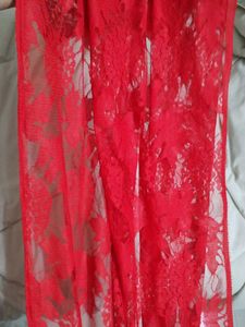 Elegant Red Lace Dupatta