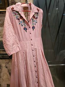Embroidered Pink Dress