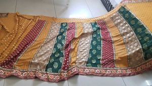multicoloured benares georgette saree