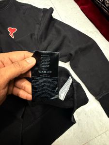 AMI Paris Black Crewneck Sweatshirt