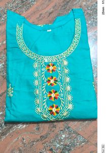 Teal Embroidered Kurti Size Xl