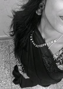 Black Saree With Full Sleevs Blouse