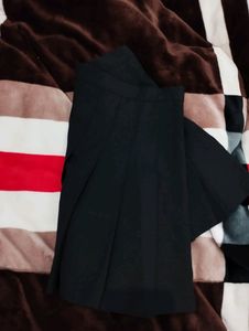 Pintresty Pleated Black Skirt With Attached Skorts