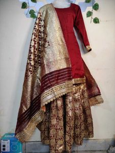 Heavy Maroon Gharara Set 🥀✨