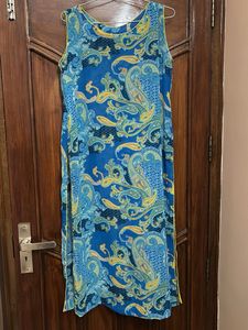 Blue Paisley Sleeveless Dress