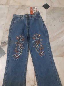 Embroidered Flare Jeans
