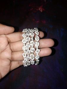 Beautiful Sparkling White Bangles