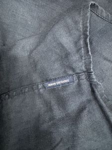 Armani Exchange Blue Linen Shirt